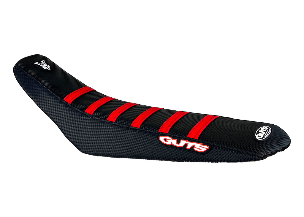 Funda asiento para Moto  STARK FUTURE VARG MX/EX 2023-2025 GUTS RACING Ribbed Grip Negro / Rojo Velcro System