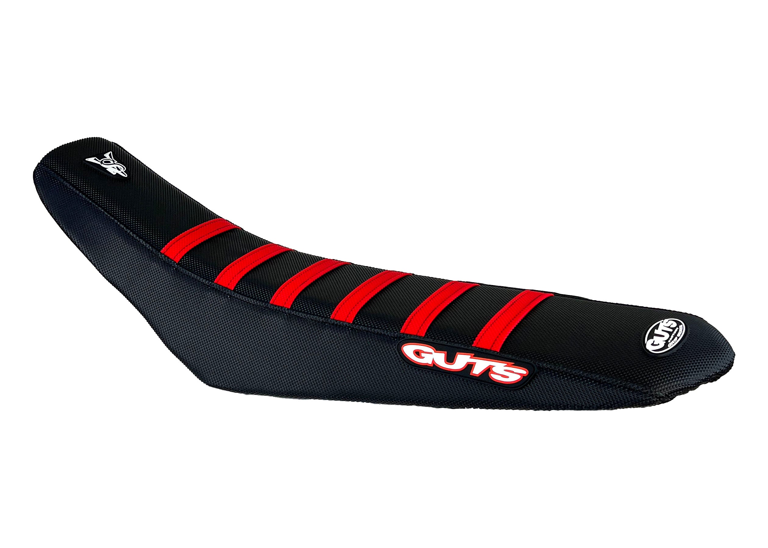 Funda asiento para Moto  STARK FUTURE VARG MX/EX 2023-2025 GUTS RACING Ribbed Grip Negro / Rojo Velcro System