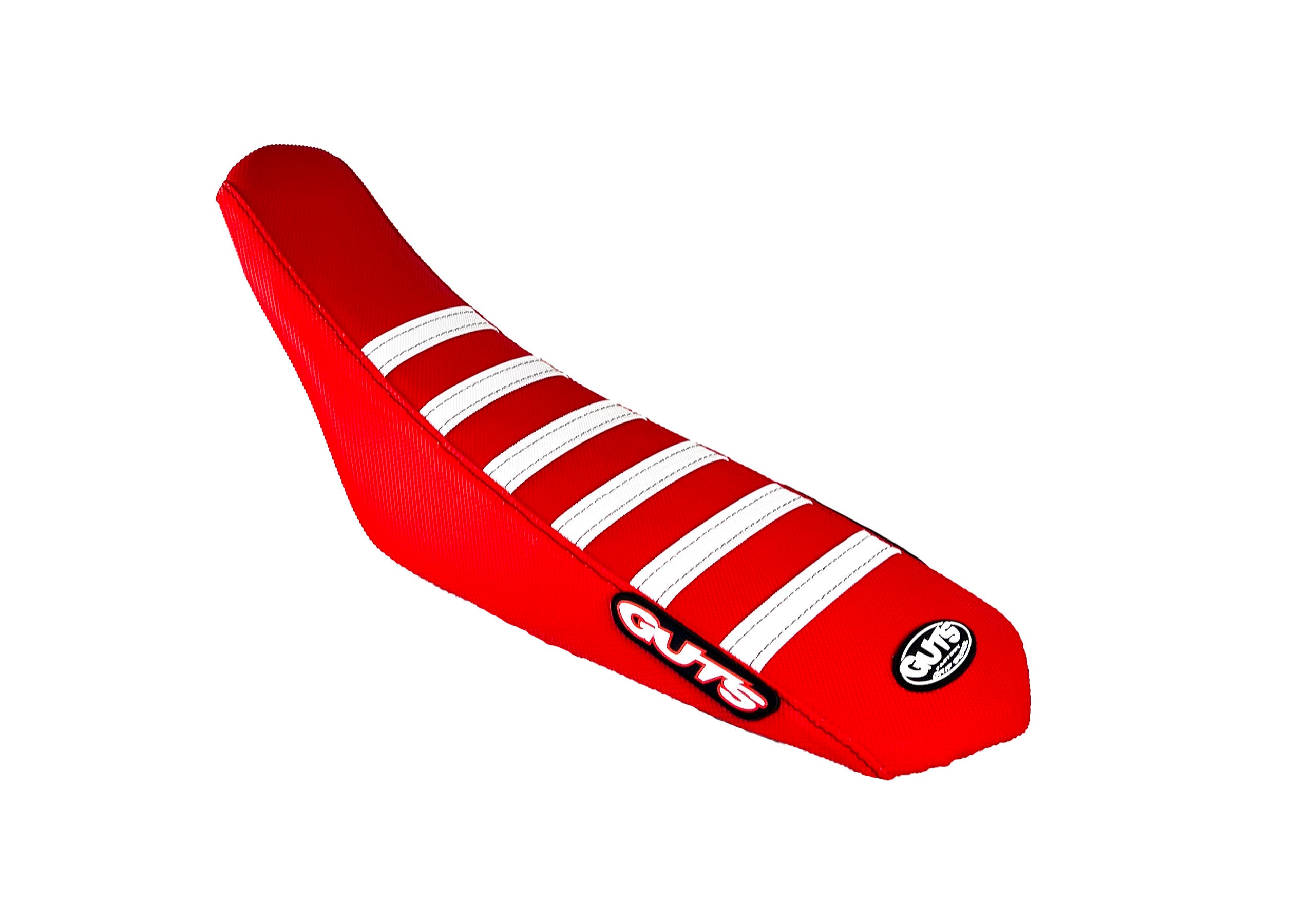 Funda asiento para moto Honda CRF110 / CRF125F 2019-2025 GUTS RACING Ribbed Grip Rojo / Blanco