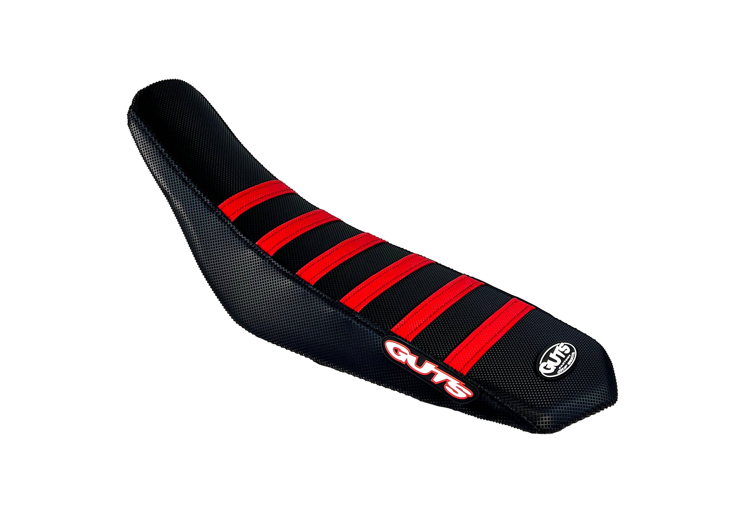 Funda asiento para Moto  STARK FUTURE VARG MX/EX 2023-2025 GUTS RACING Ribbed Grip Negro / Rojo Velcro System