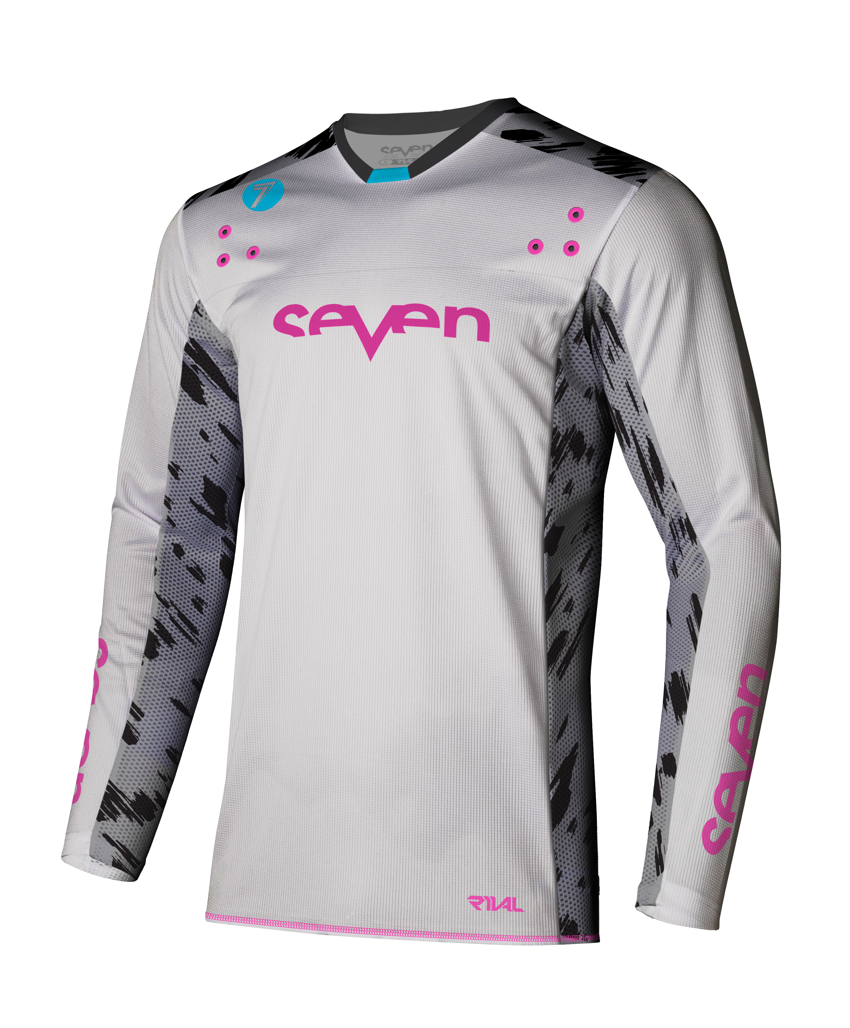 Jersey Motocross Seven Rival Clash 25.1 Blanco Gris | Transpirable